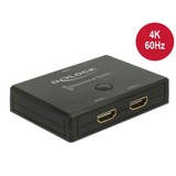 DeLOCK 18749 interruptor de video HDMI, Conmutador HDMI negro, HDMI, Negro, De plástico, 3840 x 2160 Pixeles, China, 62 mm