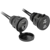 DeLOCK 85719 cable USB 2 m USB A Negro negro, 2 m, USB A, USB A, Negro