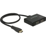 DeLOCK 87700 divisor de video HDMI 2x HDMI, Splitter HDMI negro, HDMI, 2x HDMI, Negro, 0,6 m, 3840 x 2160