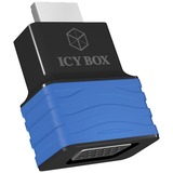 ICY BOX IB-AC516 HDMI VGA Negro, Azul, Adaptador negro/Azul, HDMI, VGA, Negro, Azul