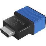 ICY BOX IB-AC516 HDMI VGA Negro, Azul, Adaptador negro/Azul, HDMI, VGA, Negro, Azul