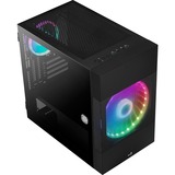 Aerocool Atomic Mini Tower Negro, Cajas de torre negro, Mini Tower, PC, Negro, micro ATX, Mini-ITX, ABS, SPCC, 18,4 cm