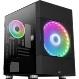 Aerocool Atomic Mini Tower Negro, Cajas de torre negro, Mini Tower, PC, Negro, micro ATX, Mini-ITX, ABS, SPCC, 18,4 cm