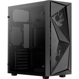 Aerocool Glider Tempered Glass Negro, Cajas de torre negro, PC, Negro, ATX, micro ATX, Mini-ITX, Acrilonitrilo butadieno estireno (ABS), SPCC, Acero, Juego, 15,7 cm