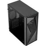 Aerocool Glider Tempered Glass Negro, Cajas de torre negro, PC, Negro, ATX, micro ATX, Mini-ITX, Acrilonitrilo butadieno estireno (ABS), SPCC, Acero, Juego, 15,7 cm