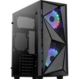 Aerocool Glider Tempered Glass Negro, Cajas de torre negro, PC, Negro, ATX, micro ATX, Mini-ITX, Acrilonitrilo butadieno estireno (ABS), SPCC, Acero, Juego, 15,7 cm