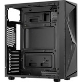 Aerocool Glider Tempered Glass Negro, Cajas de torre negro, PC, Negro, ATX, micro ATX, Mini-ITX, Acrilonitrilo butadieno estireno (ABS), SPCC, Acero, Juego, 15,7 cm