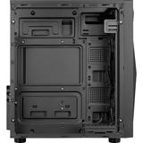 Aerocool Glider Tempered Glass Negro, Cajas de torre negro, PC, Negro, ATX, micro ATX, Mini-ITX, Acrilonitrilo butadieno estireno (ABS), SPCC, Acero, Juego, 15,7 cm