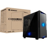 GIGABYTE AORUS C300 GLASS Midi Tower Negro, Cajas de torre negro, Midi Tower, PC, Negro, ATX, micro ATX, Mini-ITX, Vidrio, Plástico, Acero, Juego