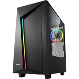 Sharkoon REV100 carcasa de ordenador Midi Tower Negro, Cajas de torre negro, Midi Tower, PC, Negro, ATX, micro ATX, Mini-ITX, Aluminio, Vidrio templado, Juego