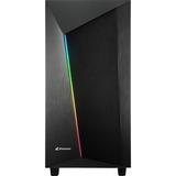 Sharkoon REV100 carcasa de ordenador Midi Tower Negro, Cajas de torre negro, Midi Tower, PC, Negro, ATX, micro ATX, Mini-ITX, Aluminio, Vidrio templado, Juego