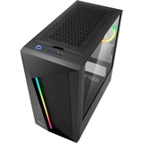 Sharkoon REV100 carcasa de ordenador Midi Tower Negro, Cajas de torre negro, Midi Tower, PC, Negro, ATX, micro ATX, Mini-ITX, Aluminio, Vidrio templado, Juego