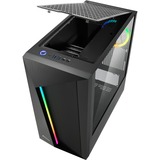 Sharkoon REV100 carcasa de ordenador Midi Tower Negro, Cajas de torre negro, Midi Tower, PC, Negro, ATX, micro ATX, Mini-ITX, Aluminio, Vidrio templado, Juego