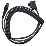 Datalogic CAB-362 RS-232 Coiled 9-Pin Fem., Cable negro, 9 pin "D", RS-232, Hembra/Hembra, 2 m