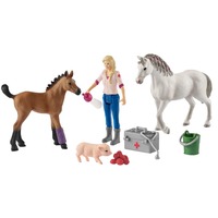 Schleich Vet visiting mare and foal, Muñecos 3 año(s), Granja, Multicolor