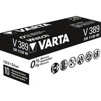 VARTA -V389 Pilas domésticas, Batería plateado, Batería de un solo uso, Óxido de plata, 1,55 V, 1 pieza(s), Hg (mercurio), Plata