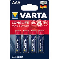 VARTA -4703/4B Pilas domésticas, Batería Batería de un solo uso, AAA, Alcalino, 1,5 V, 4 pieza(s), Oro, Rojo