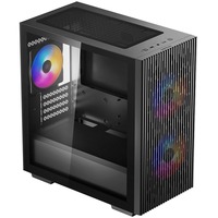 DeepCool MATREXX 40 3 Fans Led Tricolor Cristal Templado Lateral, Cajas de torre negro, Micro Torre, PC, Negro, micro ATX, Mini-ITX, Acrilonitrilo butadieno estireno (ABS), SPCC, Vidrio templado, Juego