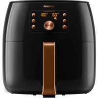 Philips HD9867/90, Freidora de aire caliente negro/Cobre