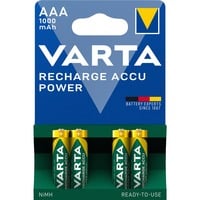 VARTA -5703B/4 Pilas domésticas, Batería Batería recargable, AAA, Níquel-metal hidruro (NiMH), 1,2 V, 4 pieza(s), 1000 mAh