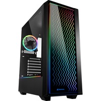 Sharkoon RGB LIT 200 Midi Tower Negro, Cajas de torre negro, Midi Tower, PC, Negro, ATX, micro ATX, Mini-ITX, Azul, Verde, Rojo, Ventiladores de la caja, Frente