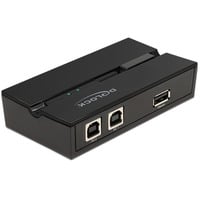 DeLOCK 11491 interruptor automatizado, Conmutador USB negro, 0,48 Gbit/s, Negro, Plástico, 106 mm, 56 mm, 25 mm