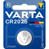 VARTA -CR2025 Pilas domésticas, Batería Batería de un solo uso, CR2025, Litio, 3 V, 1 pieza(s), Metálico