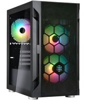 SilverStone FARA H1M PRO Micro Torre Negro, Cajas de torre negro, Micro Torre, PC, Negro, micro ATX, Mini-DTX, Mini-ITX, Plástico, Acero, Multi