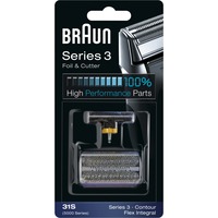 Braun Series 3 31S Cabezal para afeitado, Hoja plateado, Cabezal para afeitado, 1 cabezal(es), Negro, Plástico, Metal, Braun, geschikt voor de scheerapparaten 390cc, 370, 5895, 5875