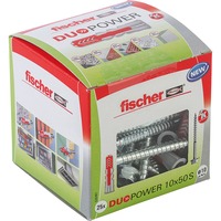 fischer DUOPOWER 10x50 S LD, Pasador gris claro/Rojo