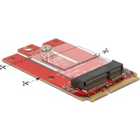 DeLOCK 63909 tarjeta y adaptador de interfaz Interno M.2 Mini PCI Express, M.2, Tamaño completo, Rojo, Windows 10, Windows 7, Windows 8, Windows 8.1, 30 mm