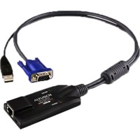 ATEN Adaptador KVM VGA USB negro/Azul, PS/2, PS/2, VGA, Negro, Azul, Metálico, RJ-45, 1 x RJ-45