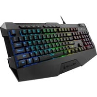 Sharkoon SKILLER SGK4 teclado USB QWERTY Inglés de EE. UU. Negro, Teclado para gaming negro, Alámbrico, USB, Interruptor de membrana, QWERTY, LED RGB, Negro