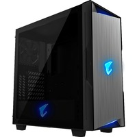 GIGABYTE AORUS C300 GLASS Midi Tower Negro, Cajas de torre negro, Midi Tower, PC, Negro, ATX, micro ATX, Mini-ITX, Vidrio, Plástico, Acero, Juego