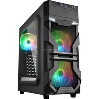 Sharkoon VG7-W RGB Midi Tower Negro, Cajas de torre negro, Midi Tower, PC, Negro, ATX, micro ATX, Mini-ATX, Acrílico, Multi