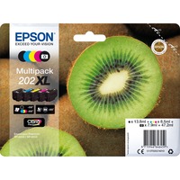 Epson Kiwi Multipack 5-colours 202XL Claria Premium Ink, Tinta Alto rendimiento (XL), Tinta a base de pigmentos, Tinta a base de colorante, 13,8 ml, 8,5 ml, 1 pieza(s)