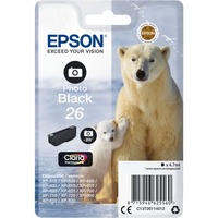 Epson Polar bear Cartucho 26 negro foto, Tinta Rendimiento estándar, Tinta a base de colorante, 4,7 ml, 200 páginas, 1 pieza(s)